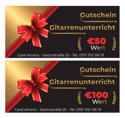 Gutschein Gitarrenunterricht Hannover